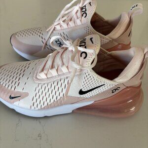 New Nike Air Max 270 Women 9.5 Light Soft Pink/Black AH6789-604.